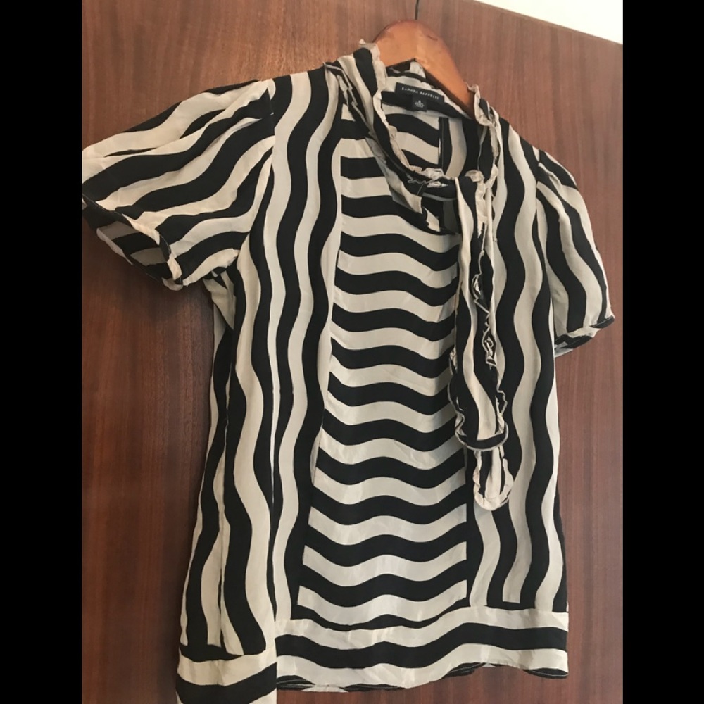 Banana Republic cream and black Silk top